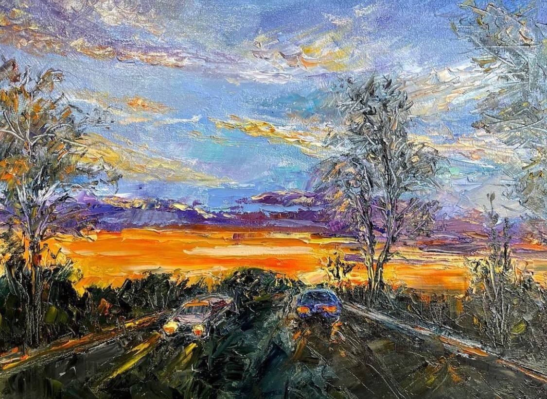 art 430 original painting 30×40 сm Oil on canvas ND landscape modern