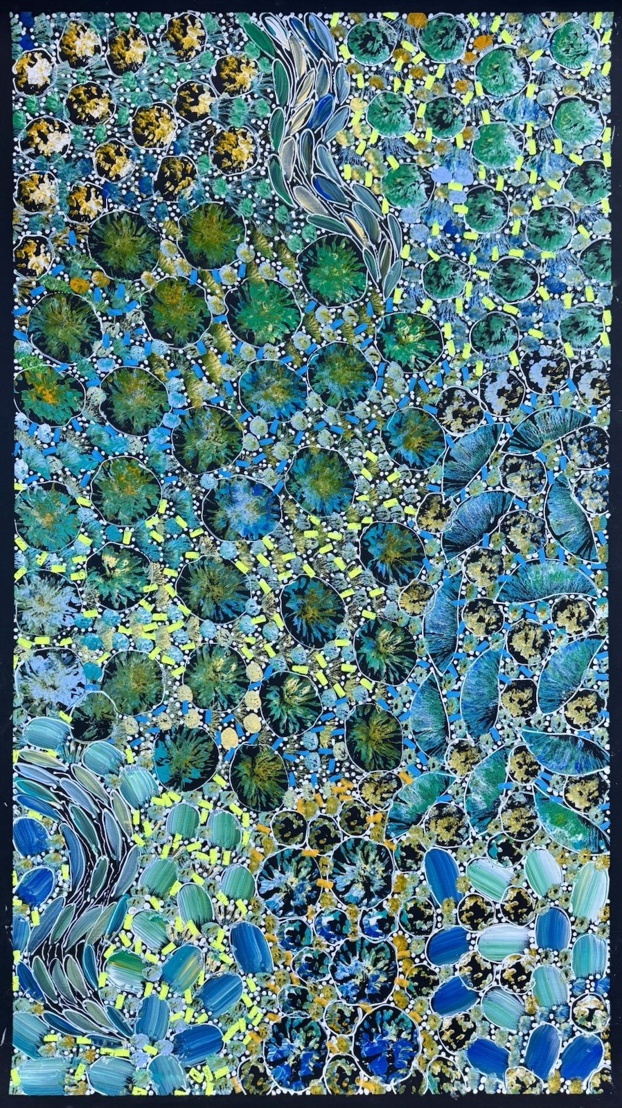 Rachael Nambula. Authentic Aboriginal Art. Size 110cm x 60cm,Pencil Yam
