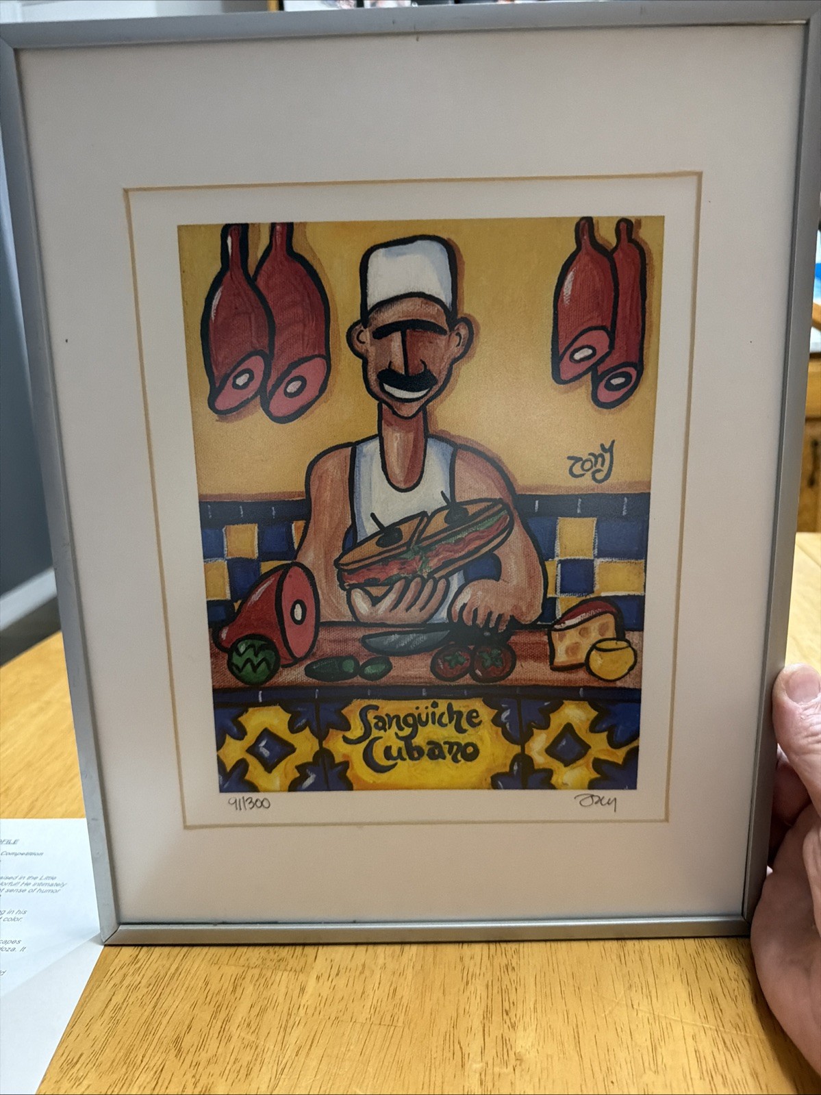 Tony Mendoza (Zony) Sanguiche Cubano Numbered And Signed Art Piece