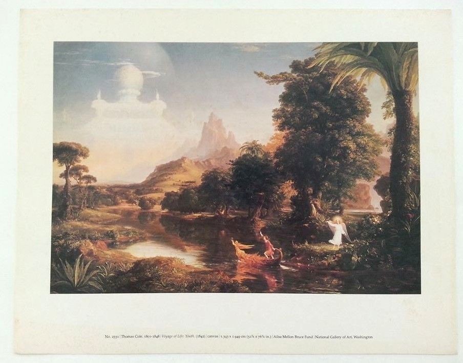 VINTAGE ART THOMAS COLE VOYAGE OF LIFE YOUTH 1842 NATIONAL GALLERY OF ART PRINT