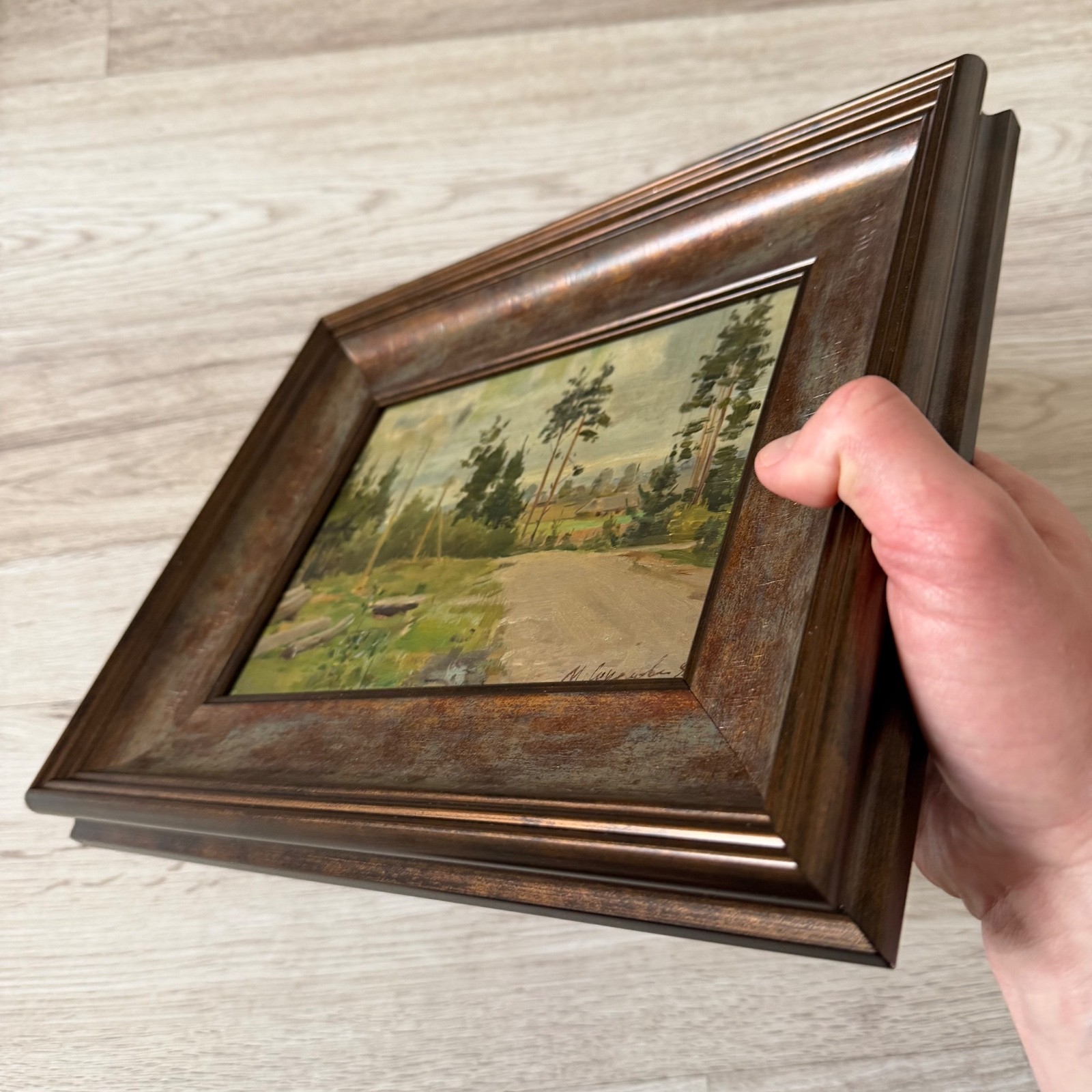 Antique oil painting framed