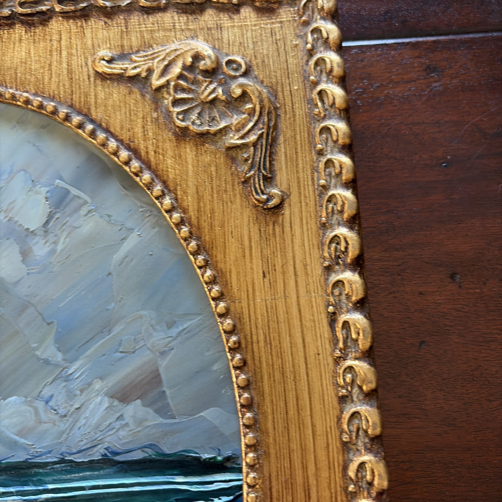 Original Morris Katz Oil On Masonite Painting 1979 Seacoast Framed W Newspaper