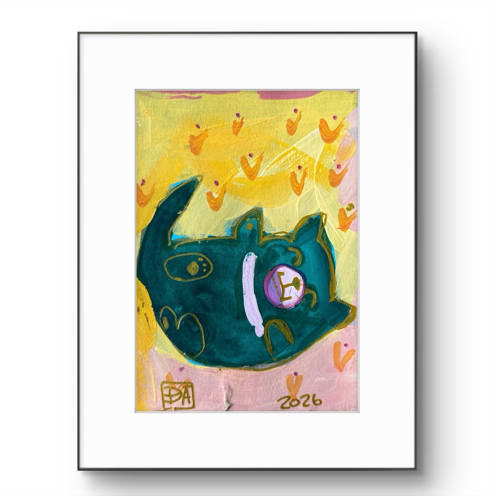 PORTIA Tassie Devil Tickle Tummy Tasmania ACEO 2.5×3.5″ Painting Bruny Island