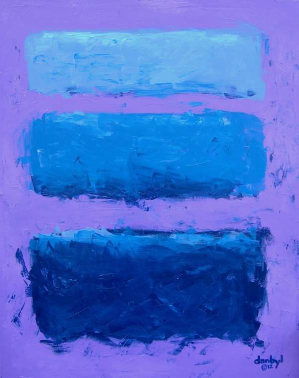 LARGE ORIGINAL MODERN ABSTRACT CANVAS PAINTING ART Retired Artist Dan Byl 4x5ft