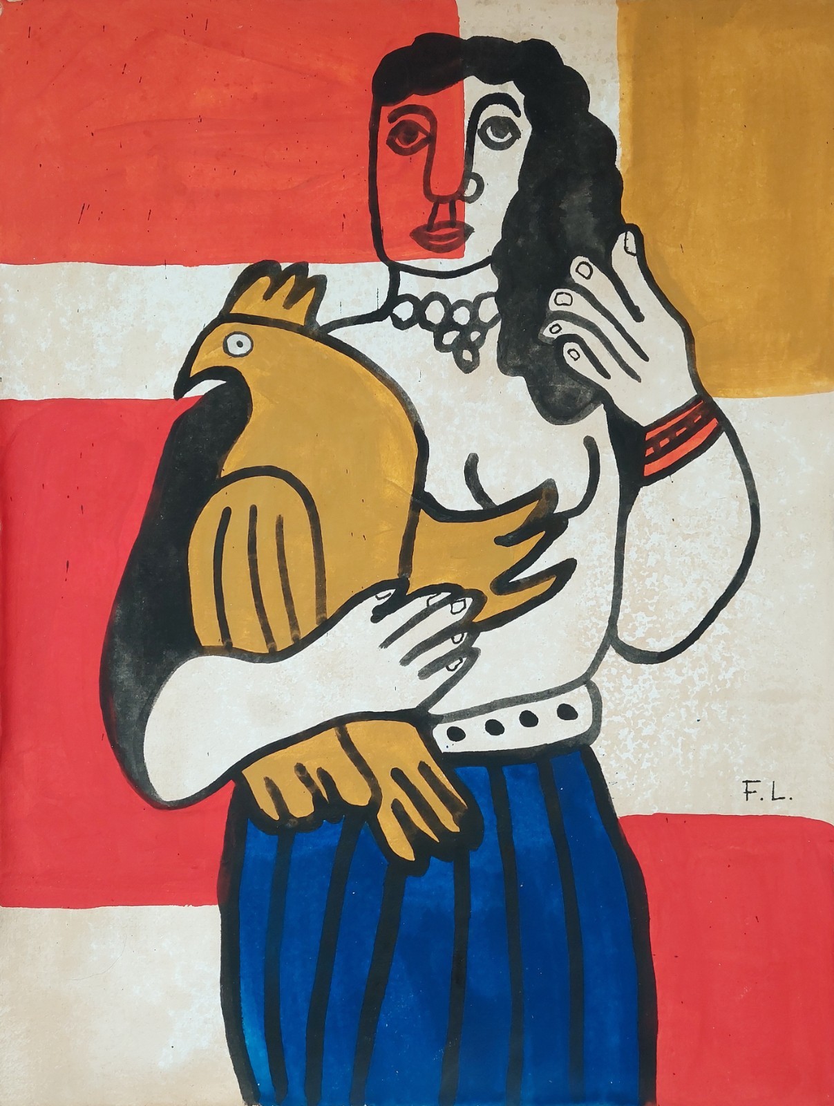 Fernand Leger Signed Cubist Oil Painting on Canvas – French Modern Art