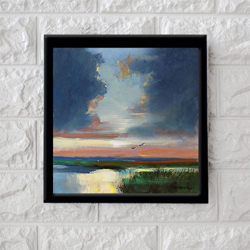 LANDSCAPE Oil painting contemporary 8×8 UKRAINE