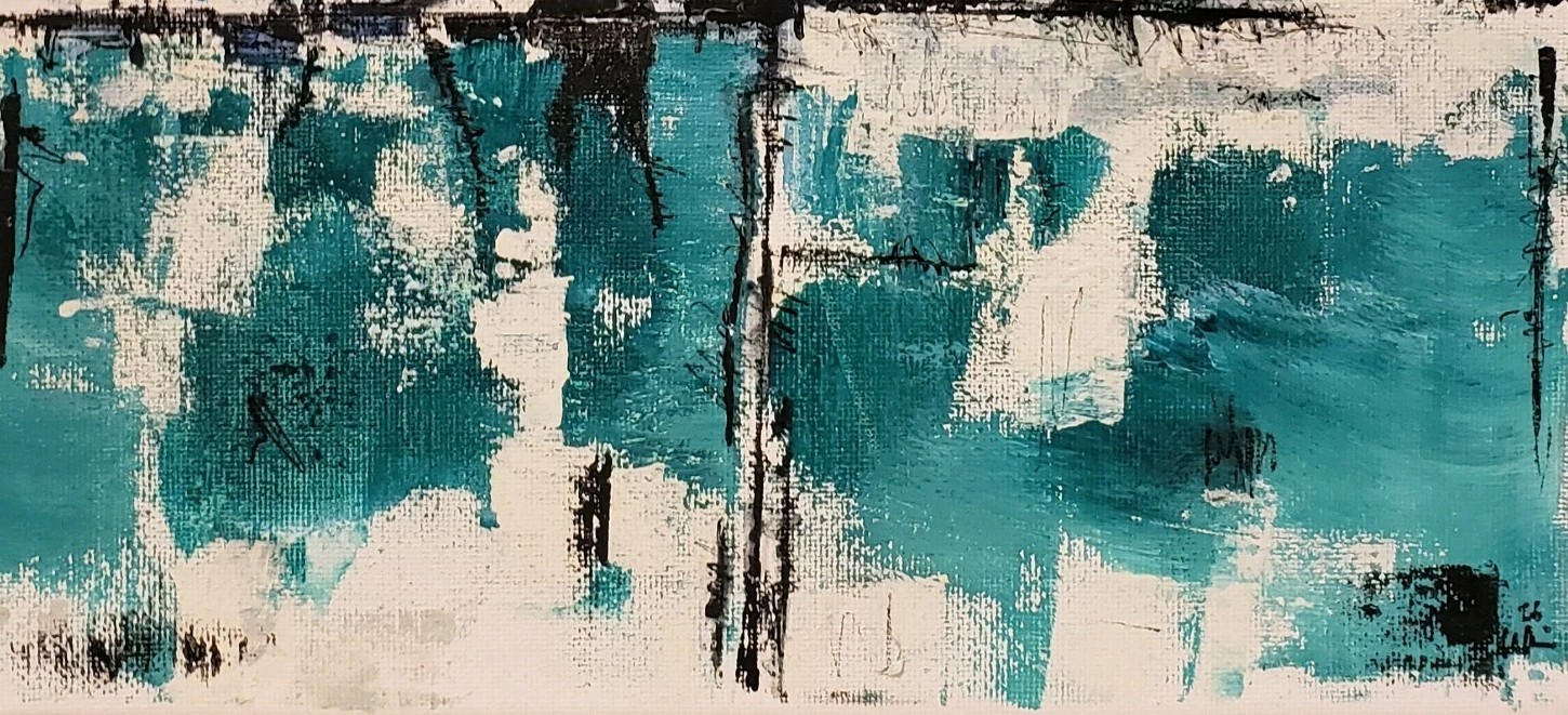 No.686 Original Abstract Minimal Landscape Painting By K.A.Davis