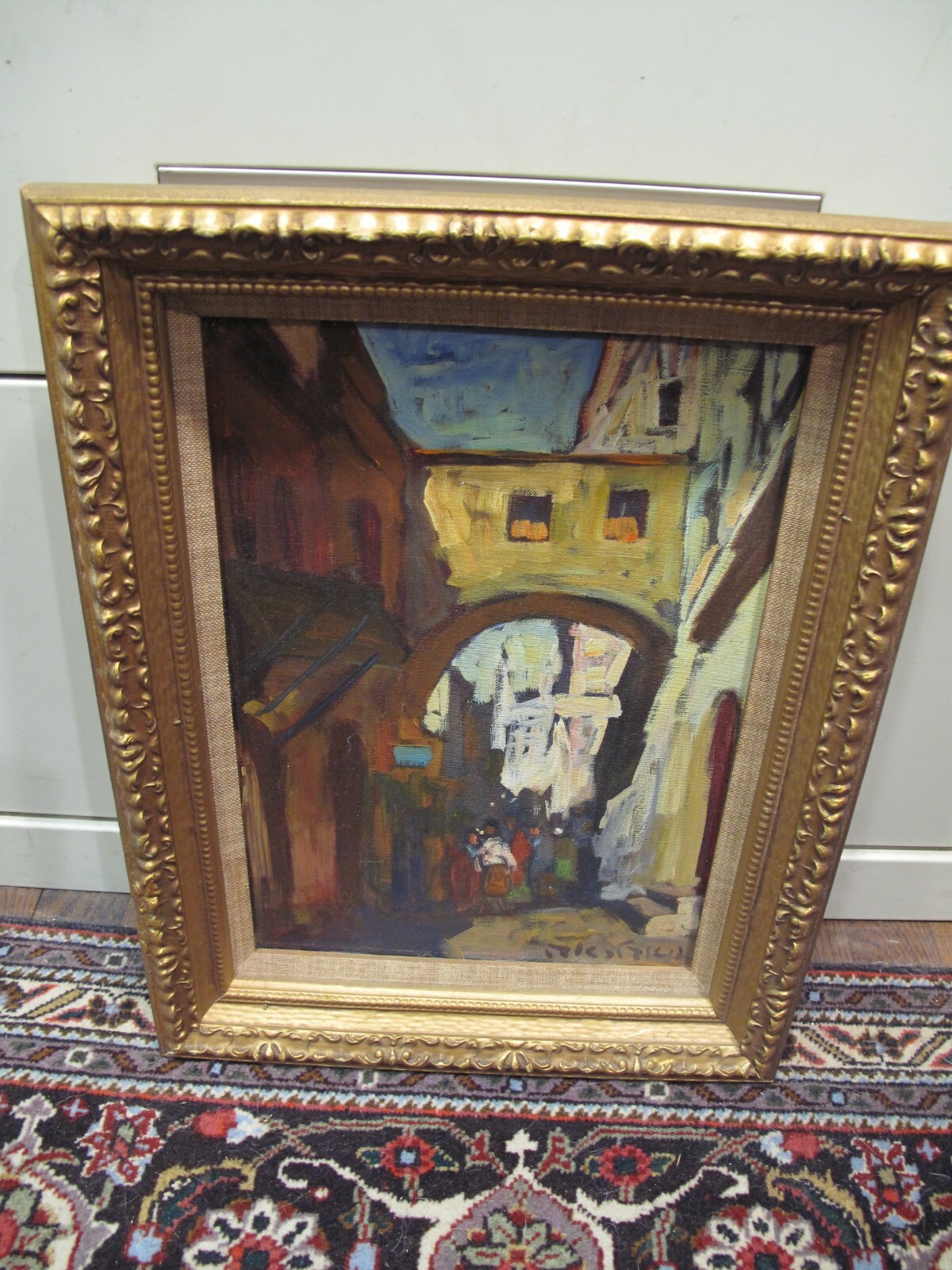 Beautiful Adolf Adler Original Oil Painting Jewish Romani Israeli Listed Artist