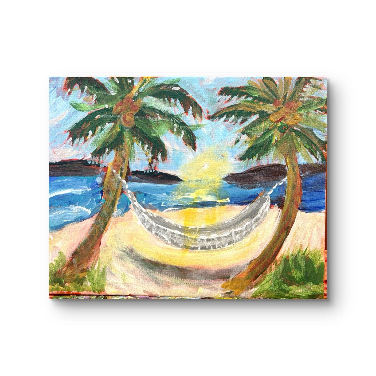 Landscape Impressionism Palms Сanvas wall art signed 11×14 Original Brand New