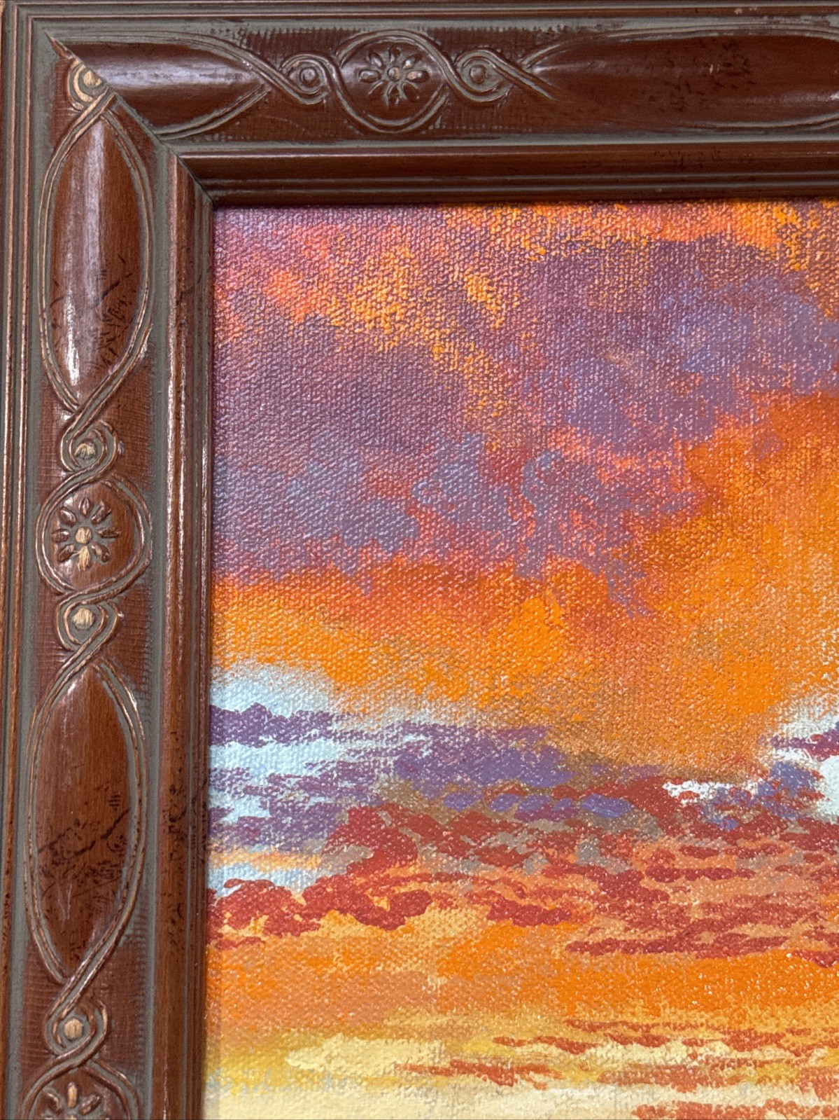 Redwing Nez Painting Sunset Landscape American Native Indian Tribal Listed Small