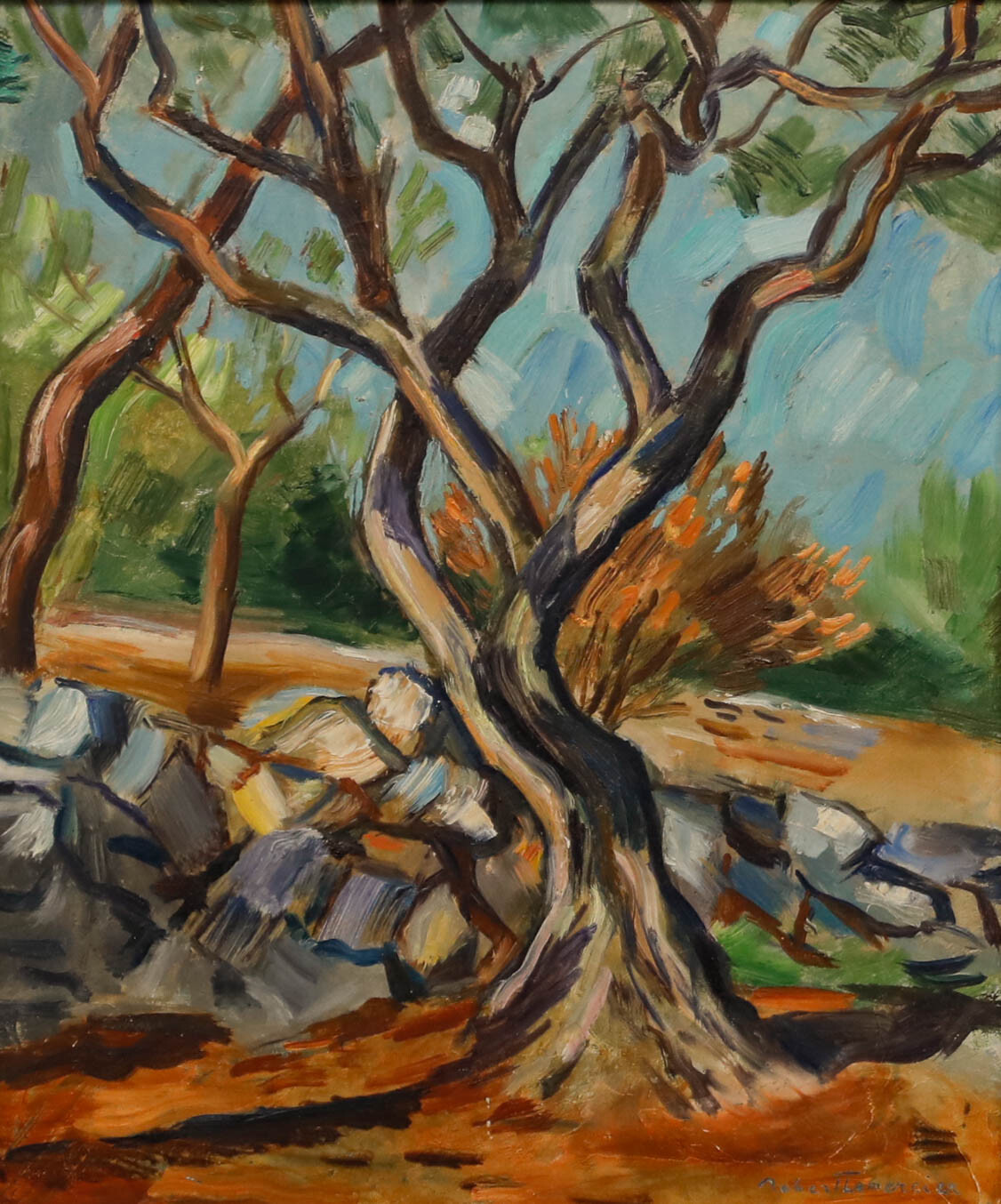 Robert Lemercier (1890-1980) – Framed Mid 20th Century Oil, Crooked Pine