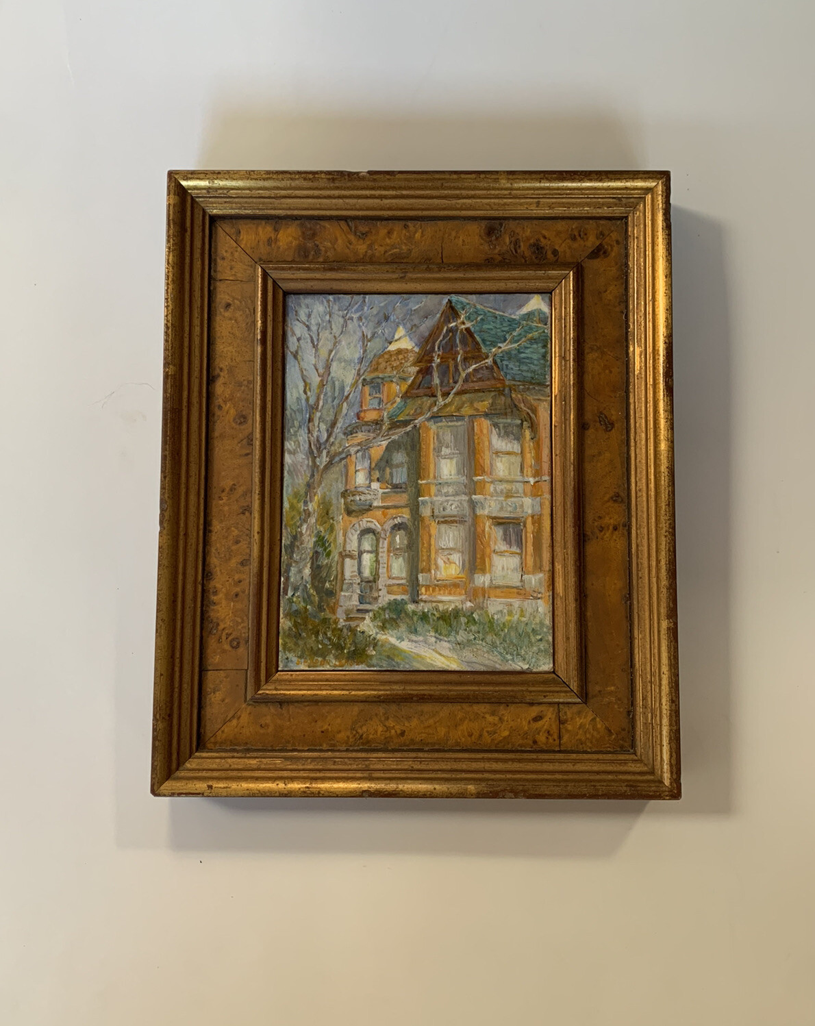 OLD VICTORIAN HOUSE PAINTING S. MASON LARSEN Egg Tempera Architecture