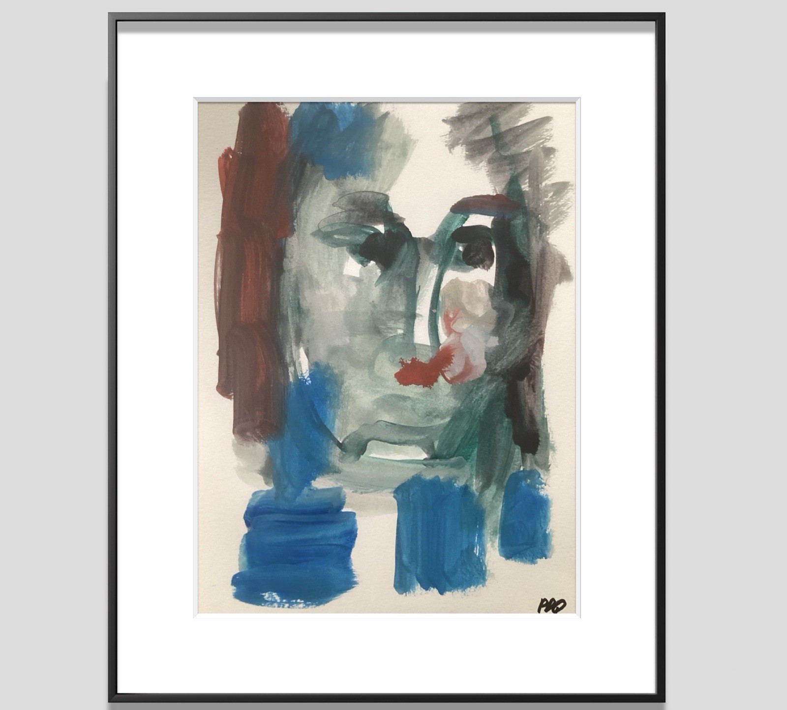PDQ Artist Original Painting Figurative Person Face Abstract Acrylic 9×12 Paper