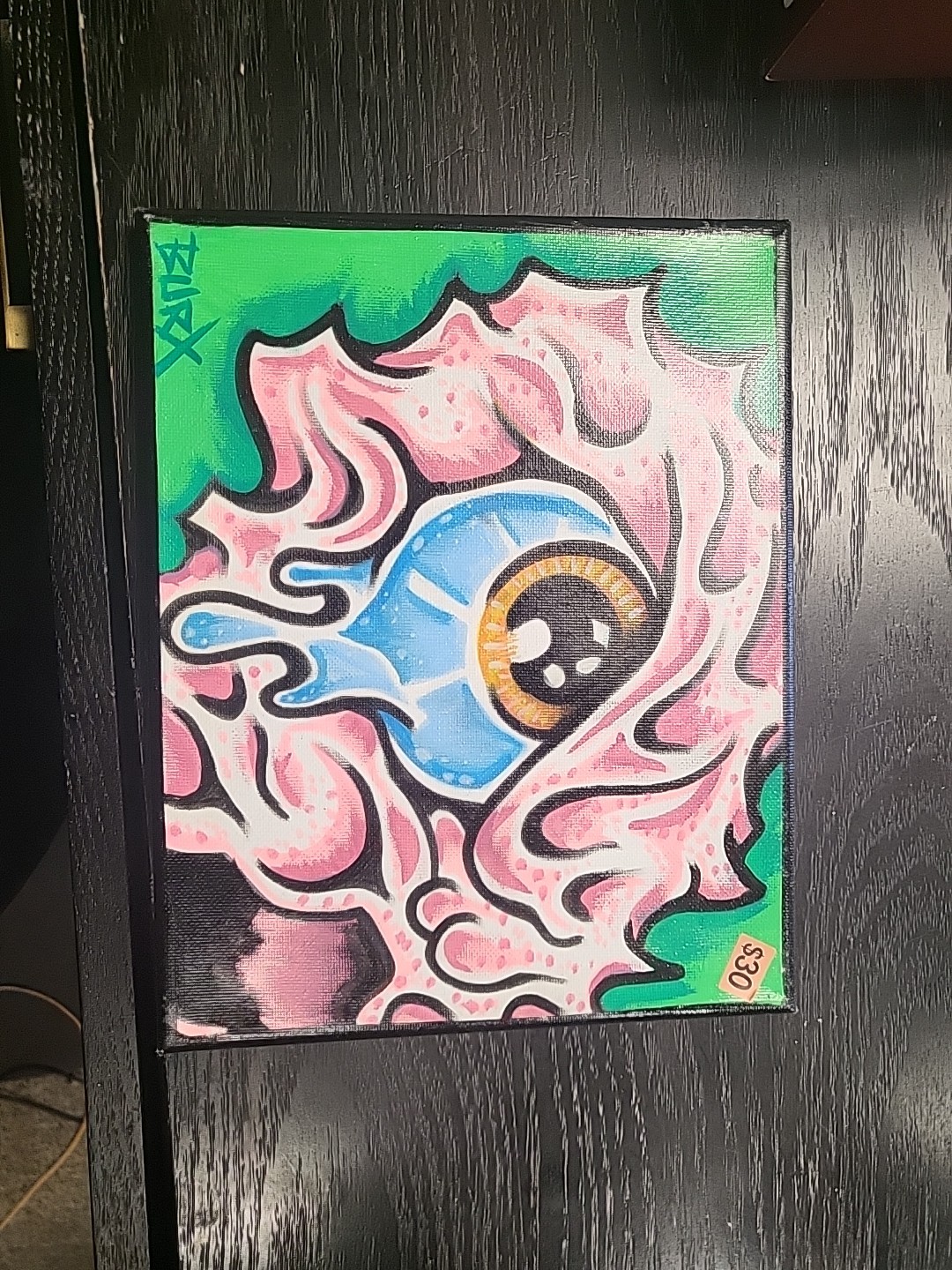 Art By Burx 8×10 Canvas painting Punk rock art Abstract Tattoo flash Creepy Goth