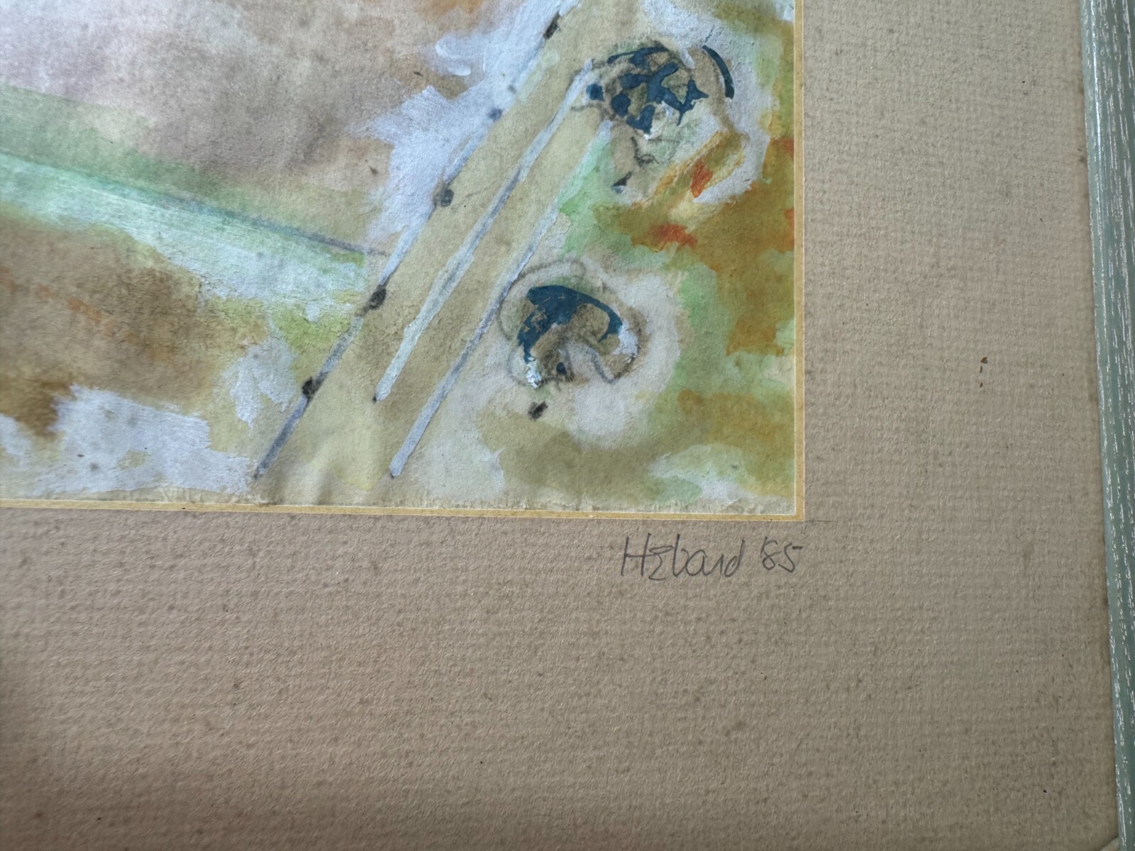 Nancy Hebard (1921-2000) «Study For Perigold Now Series» Mixed Media Painting