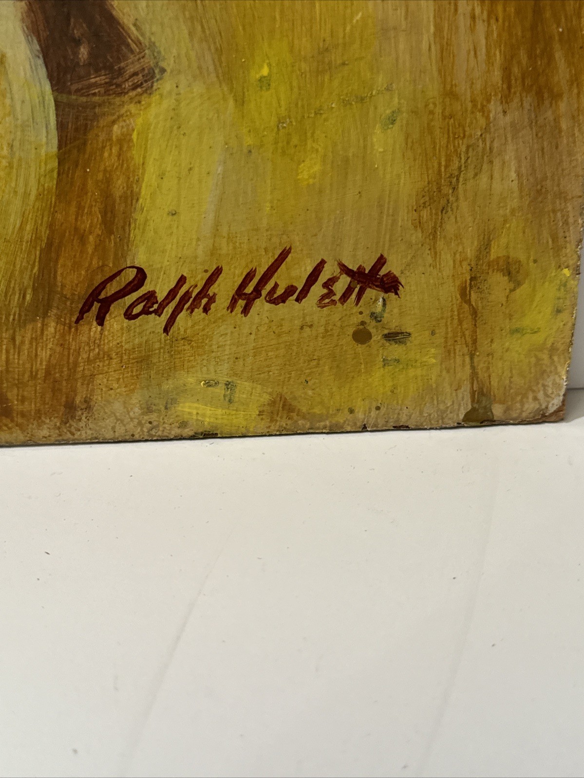 RALPH HULETT PAINTING BASKETBALL GAME PLAYERS VINTAGE LISTED FAMOUS SPORTS LARGE
