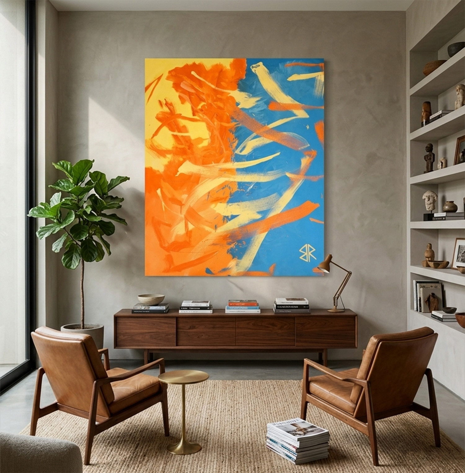 Elements – Large Original Abstract Oil Painting by Blair Russell – 48×60