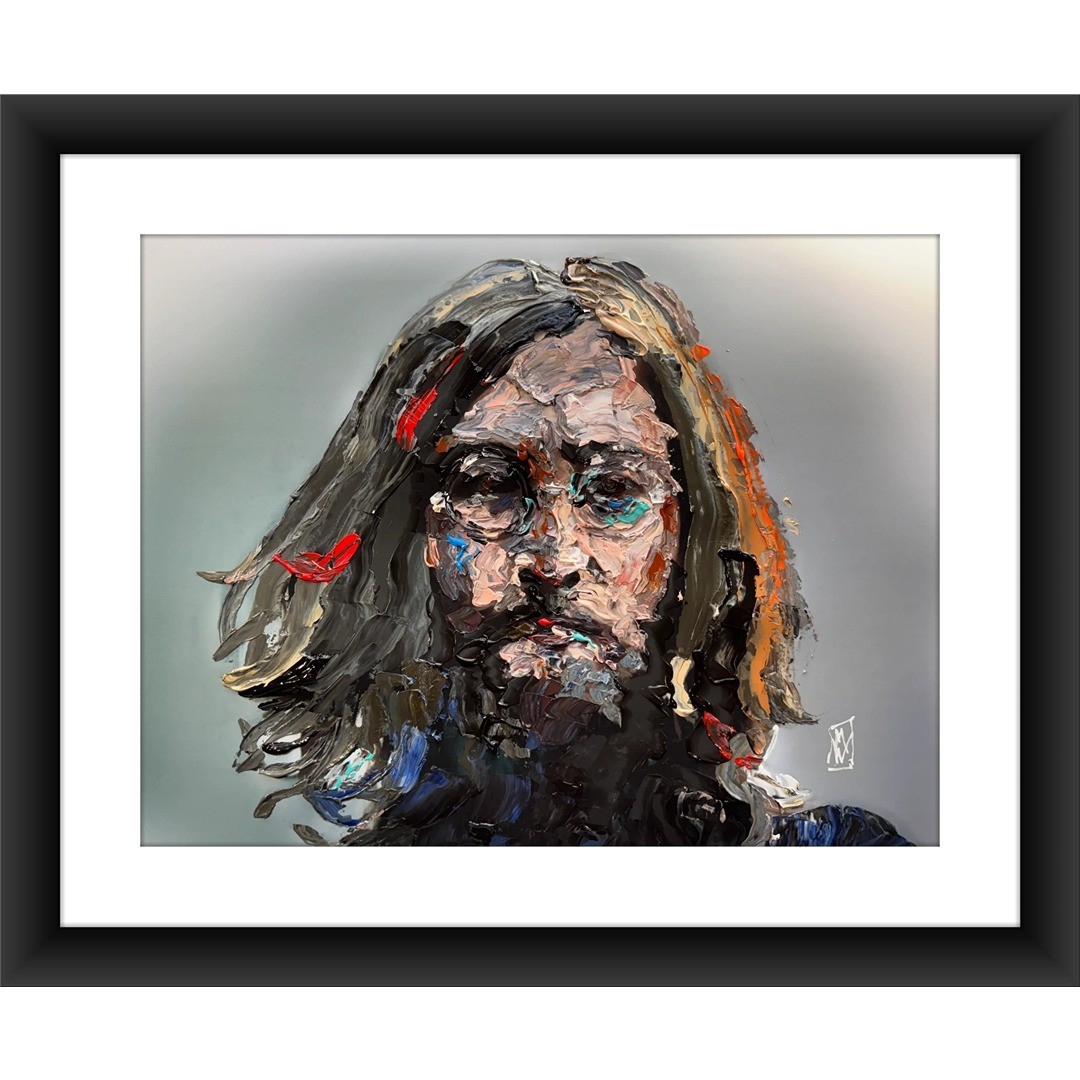 ORIGINAL John Lennon Textured Palette Knife Music Art Painting Portrait 12×16″