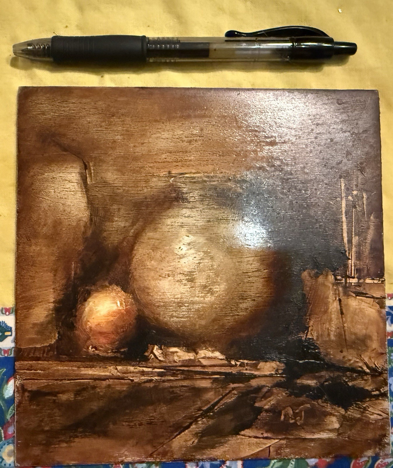 Miniature on plywood w/artist’s original autograph — perfect as a gift & papyrus