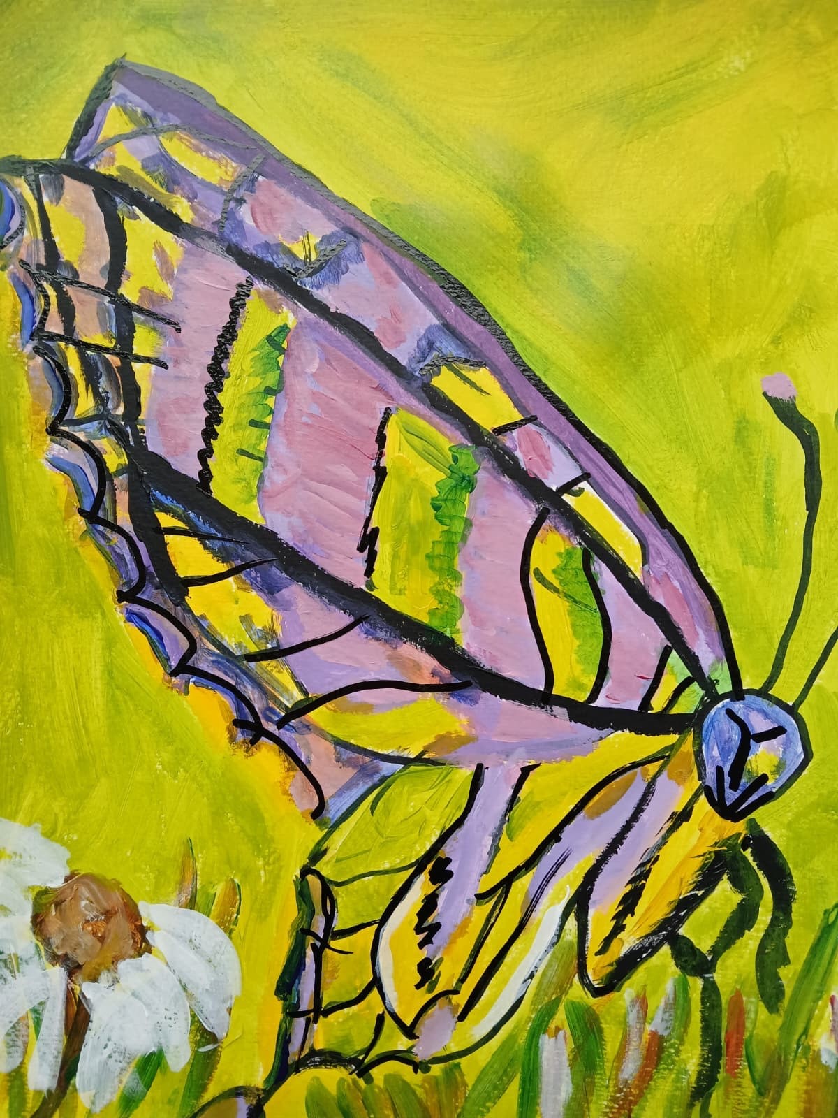Abstract Expressionism 11×14 Dragonfly Days Colorful Painting Modern Street Art