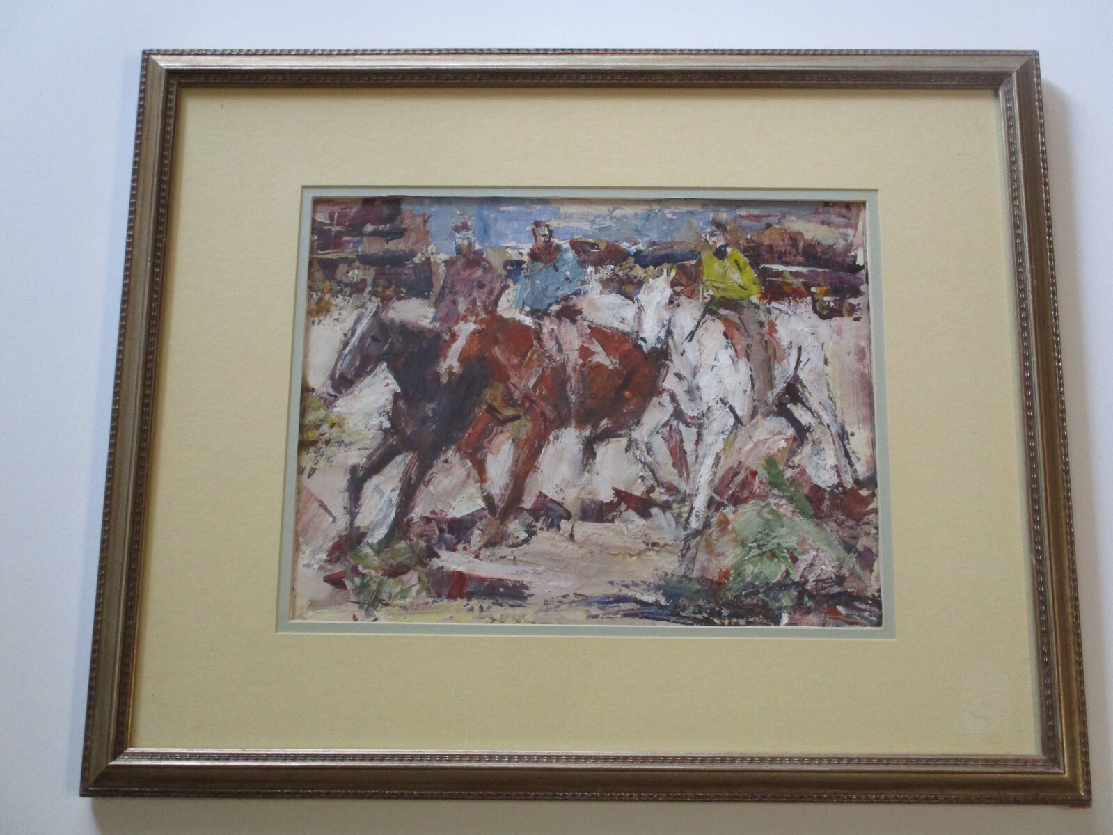 JAMES COLT ORIGINAL PAINTING COWBOY WESTERN DESERT HORSES WRANGLERS LANDSCAPE