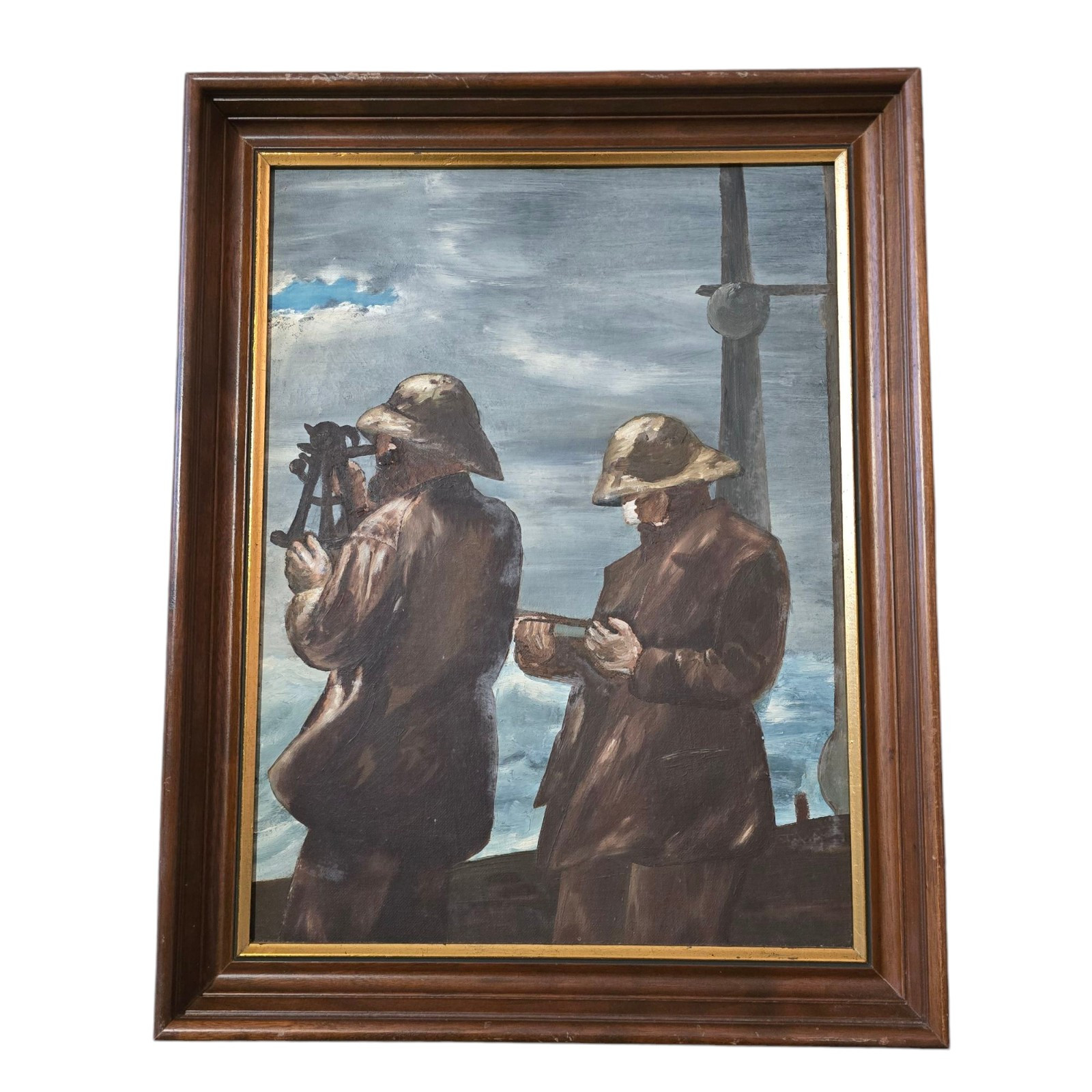 Antique Oil Painting Reproduction Of Eight Bells Winslow Homer Unsigned