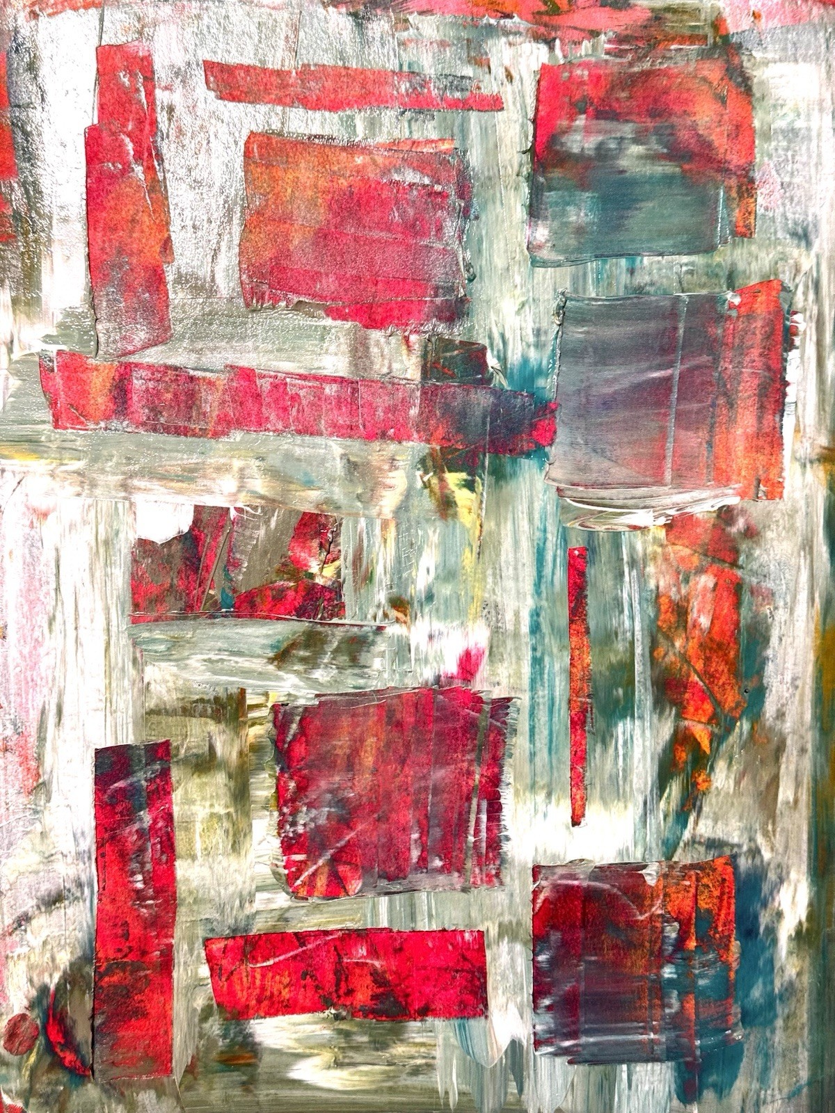 Original Abstract Expressionism 9X12 Windows Paper Ink Handmade Signed 14