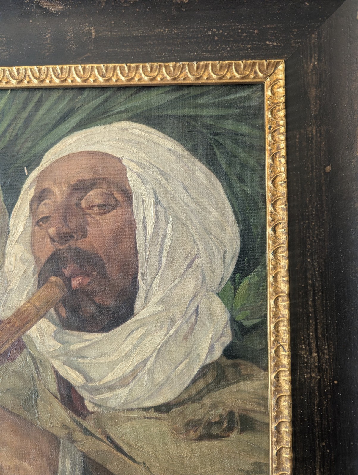 Jules Van Biesbroeck Original Oil Painting North African Arab Man White Turban