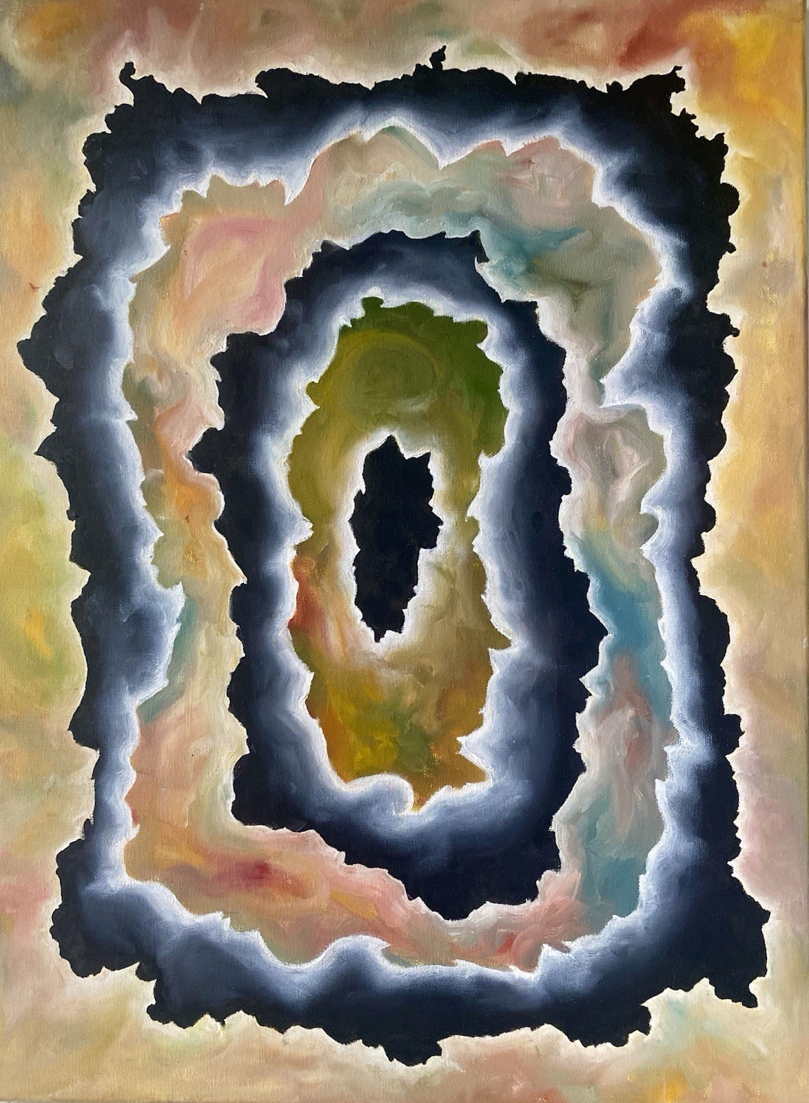 Original Abstract Oil Painting Direct From Artist Signed Large Canvas With Oil