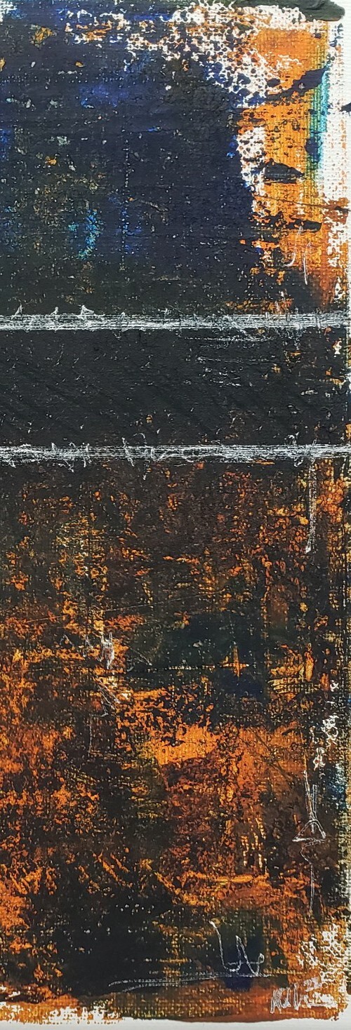 No.508 Original Modern Minimal Textured Oil And Cold Wax Painting By K.A.Davis