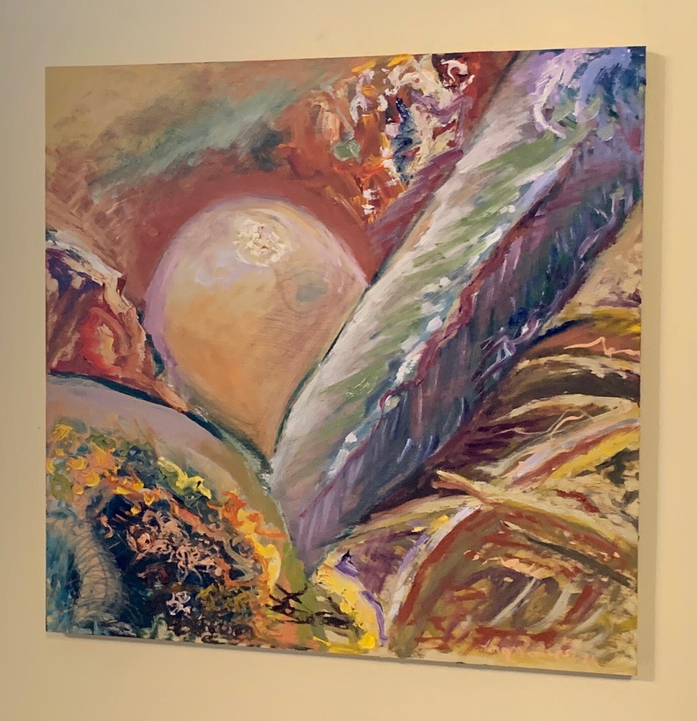 «Nest Egg», Original Oil Painting, Abstract Art, by Van Ness