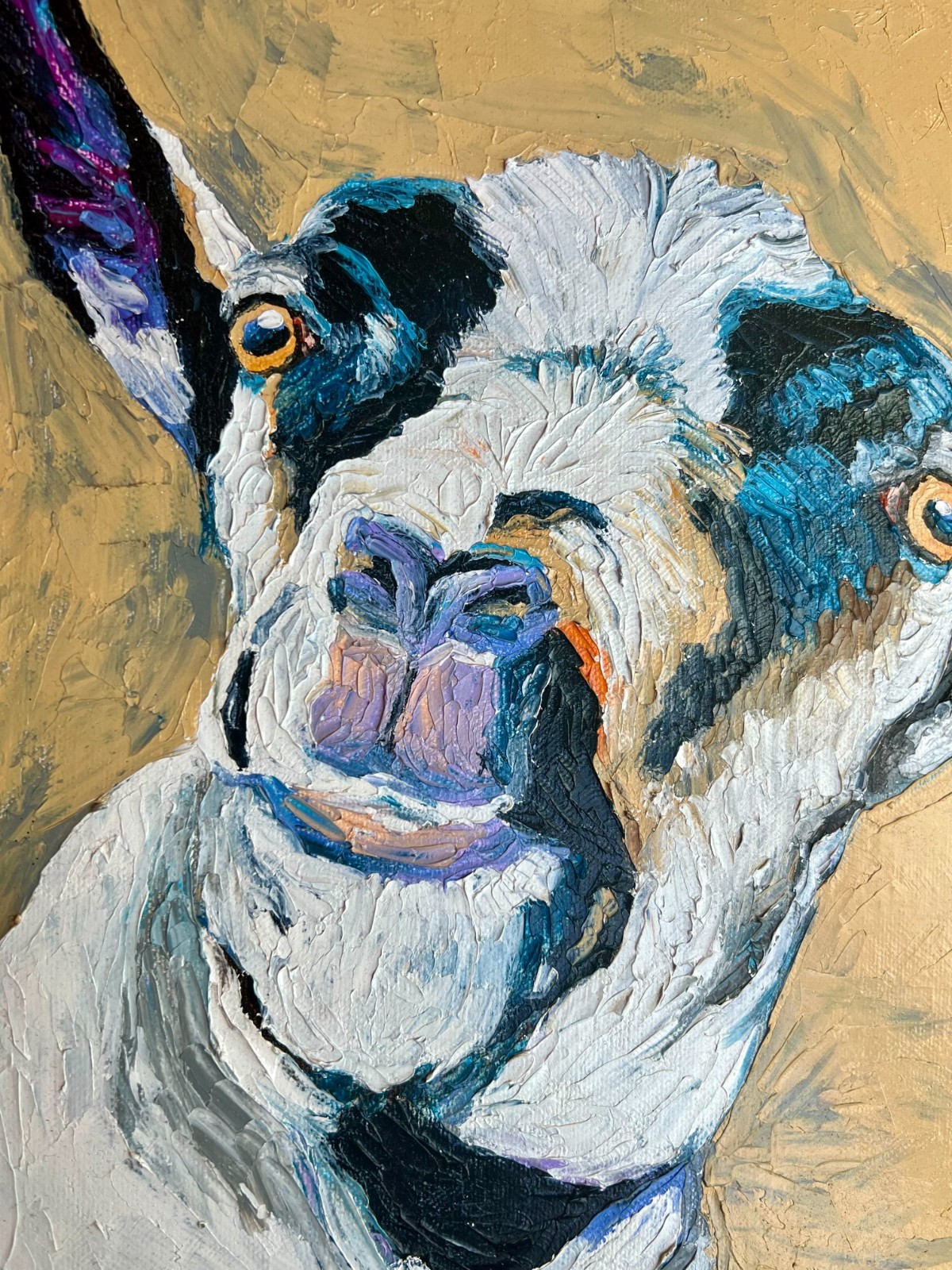 Original ‘Big Smile’ Goat Painting – Signed and Dated 12″x12″