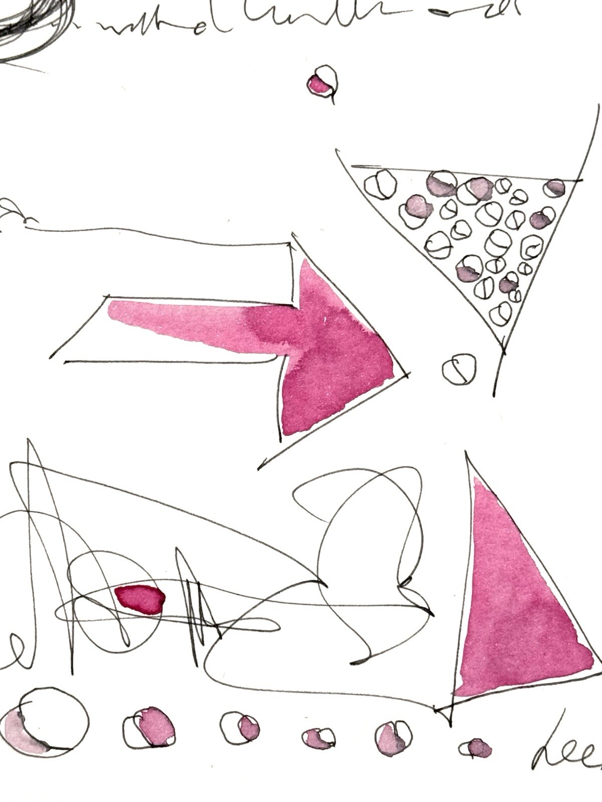 Original Abstract Expressionism 9X12 Pink Paper Colorful Handmade Signed 11