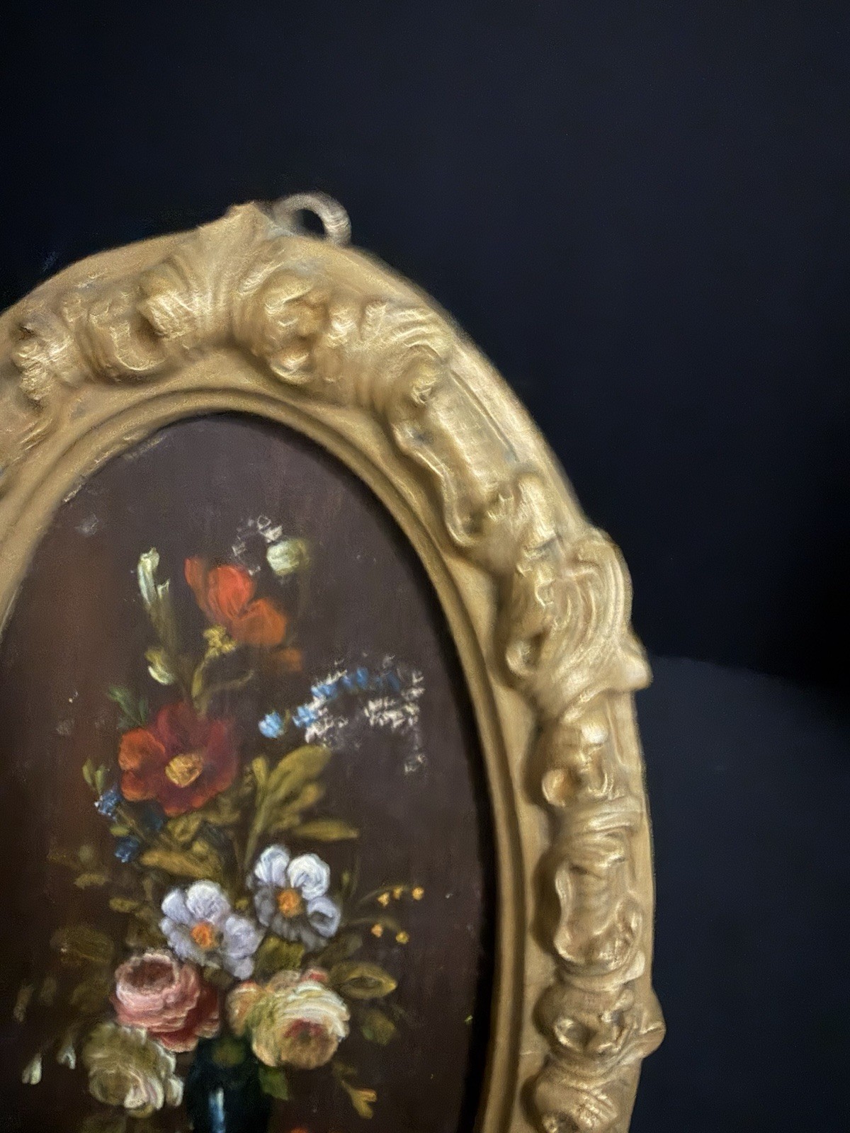 Vintage Made in Italy Small Oil Floral Still Life Signed