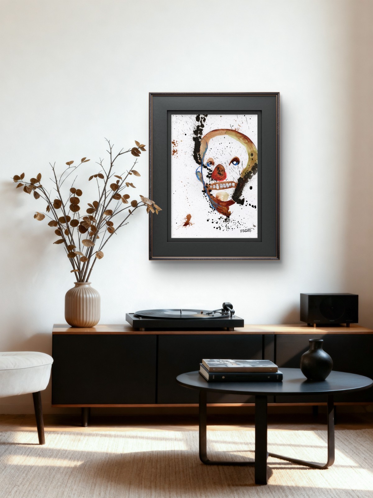 Original Ink Portrait Painting A4 Mixed Media Neo-Expressionism Signed COA #31