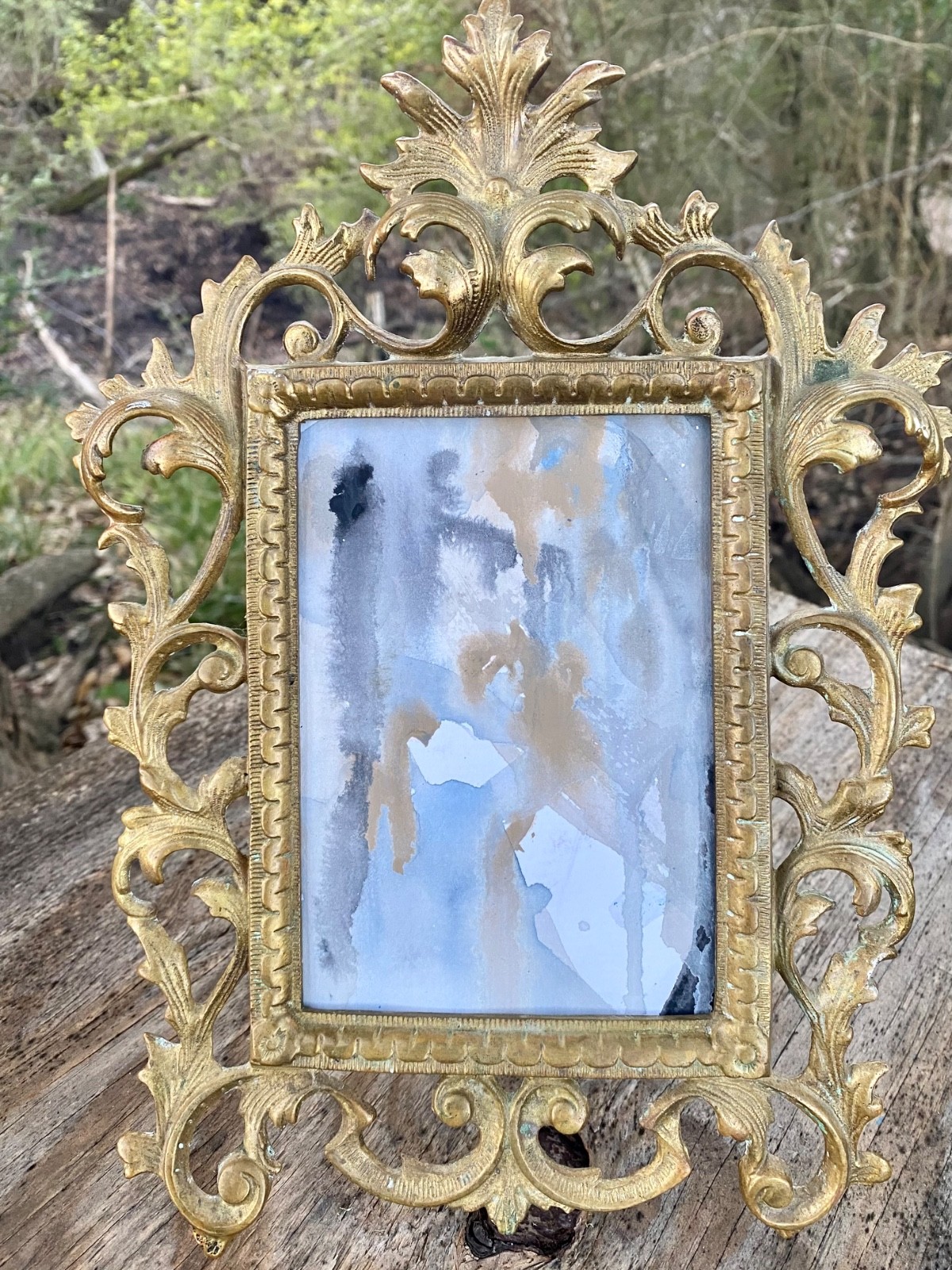 Virginia Metalcrafters Brass Frame + Abstract Painting