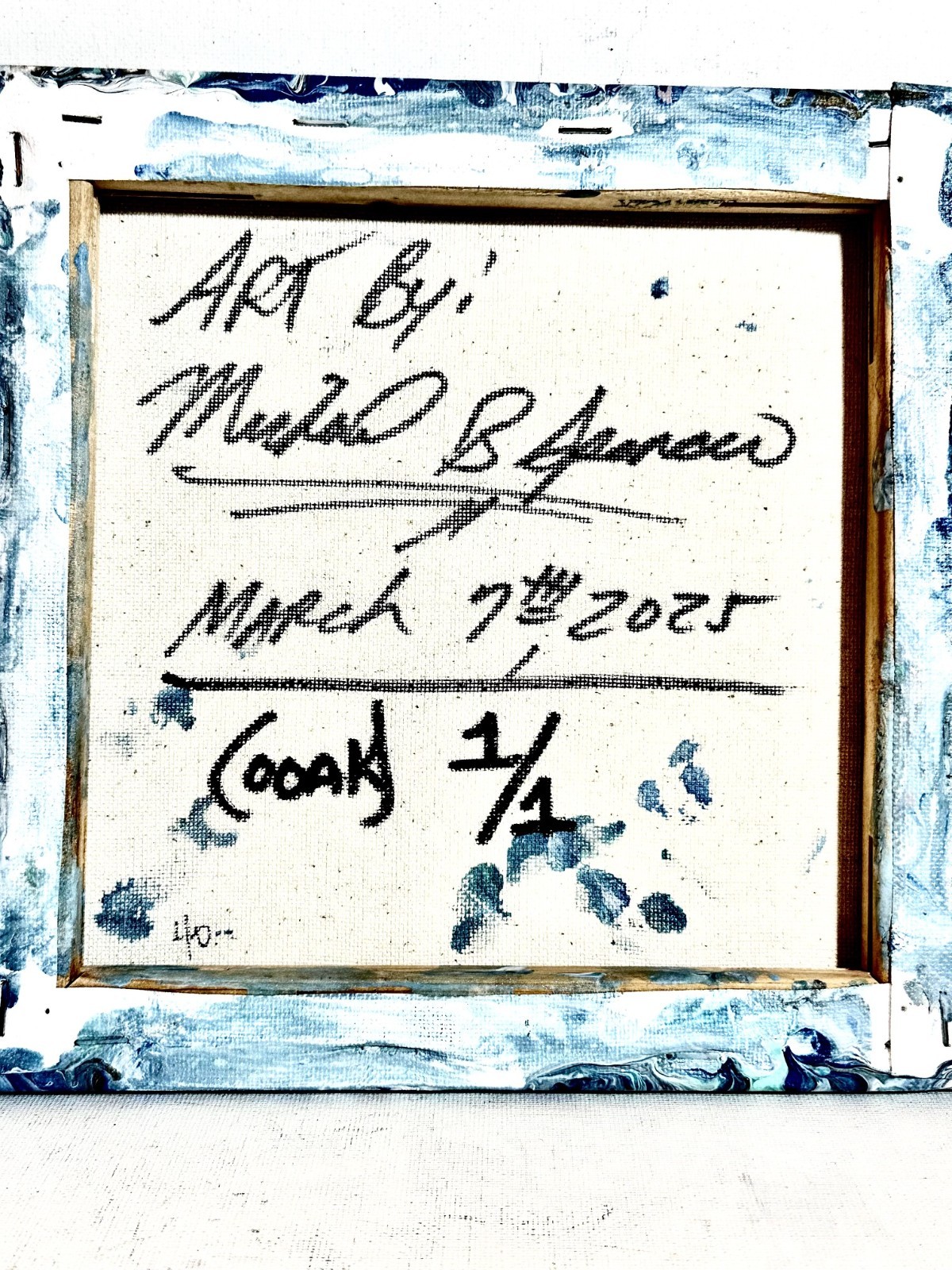 Original Acrylic 8″x8″ Canvas Art OOAK (One of a Kind) Auto, Date, Numbered 1/1