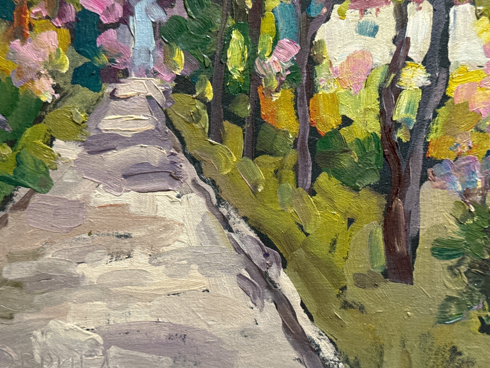 Oil painting Lviv Botanical Garden Ukrainian painter Canvas Framed original art