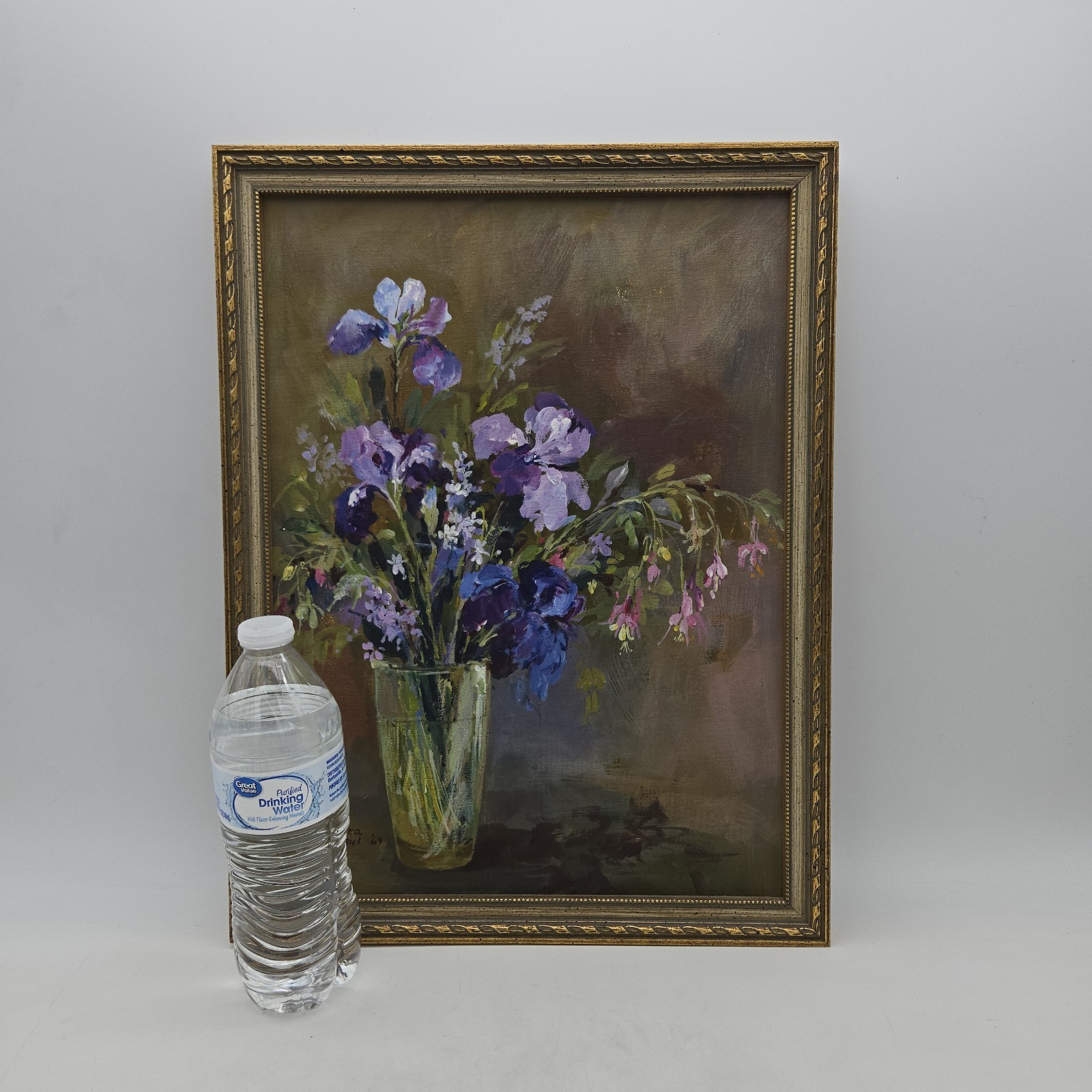 BARBARA PASCOLINI 1969 Painting on Canvas Board | Still Life of Flowers in Vase