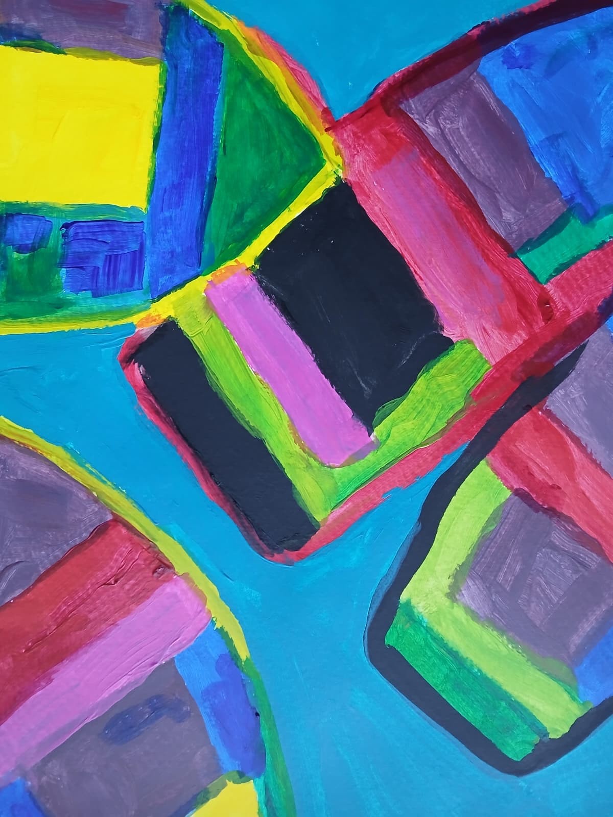 Impressionistic 11×14 Dockside Dingys Handmade Signed Colorful Art Painting