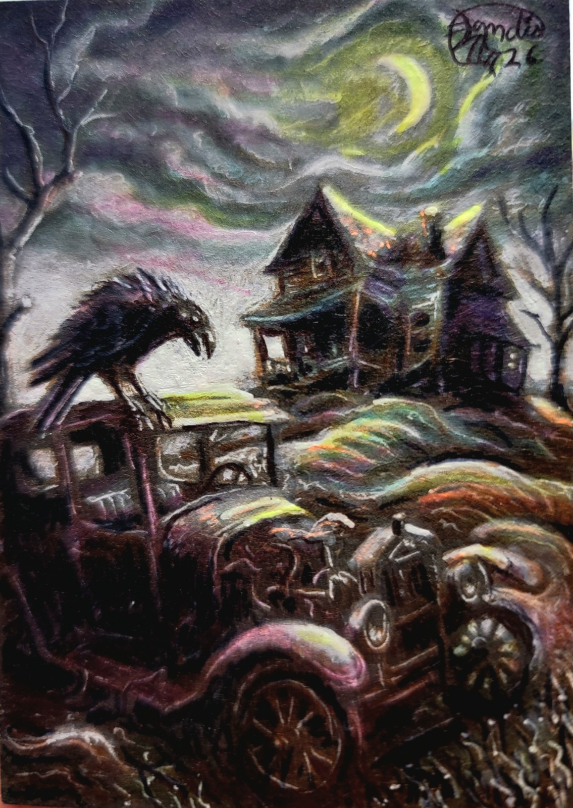 ACEO Jacob Landis Kitty Tabby Art Print # Of /25 «The Old Place On The Hill»