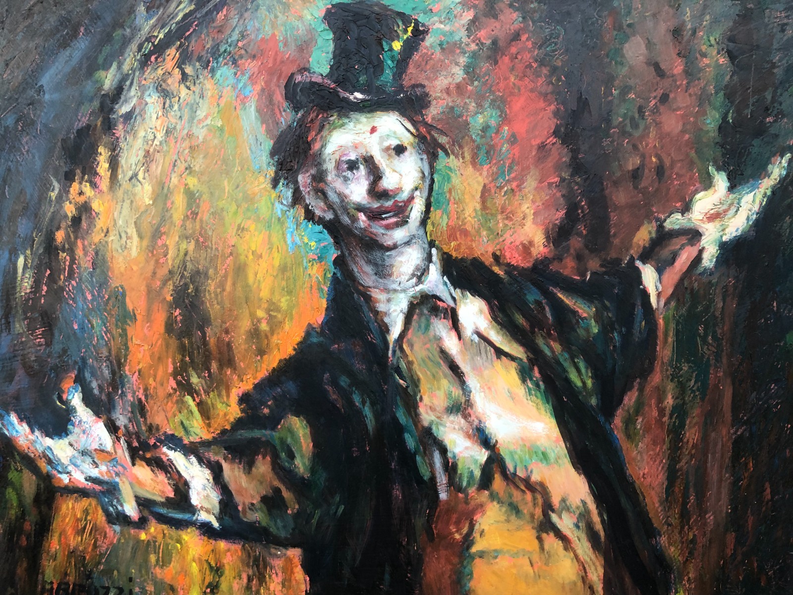 HAROLD STEPHENSON ABRUZZI Original 1950s MODERN ABSTRACT SURREALIST MAGIC CLOWN