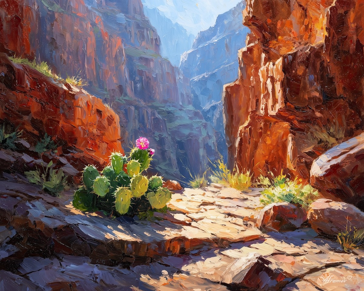 Leonid Afremov CANYONS EDGE Oil Painting 40″x32″ by Official Studio GICLEE