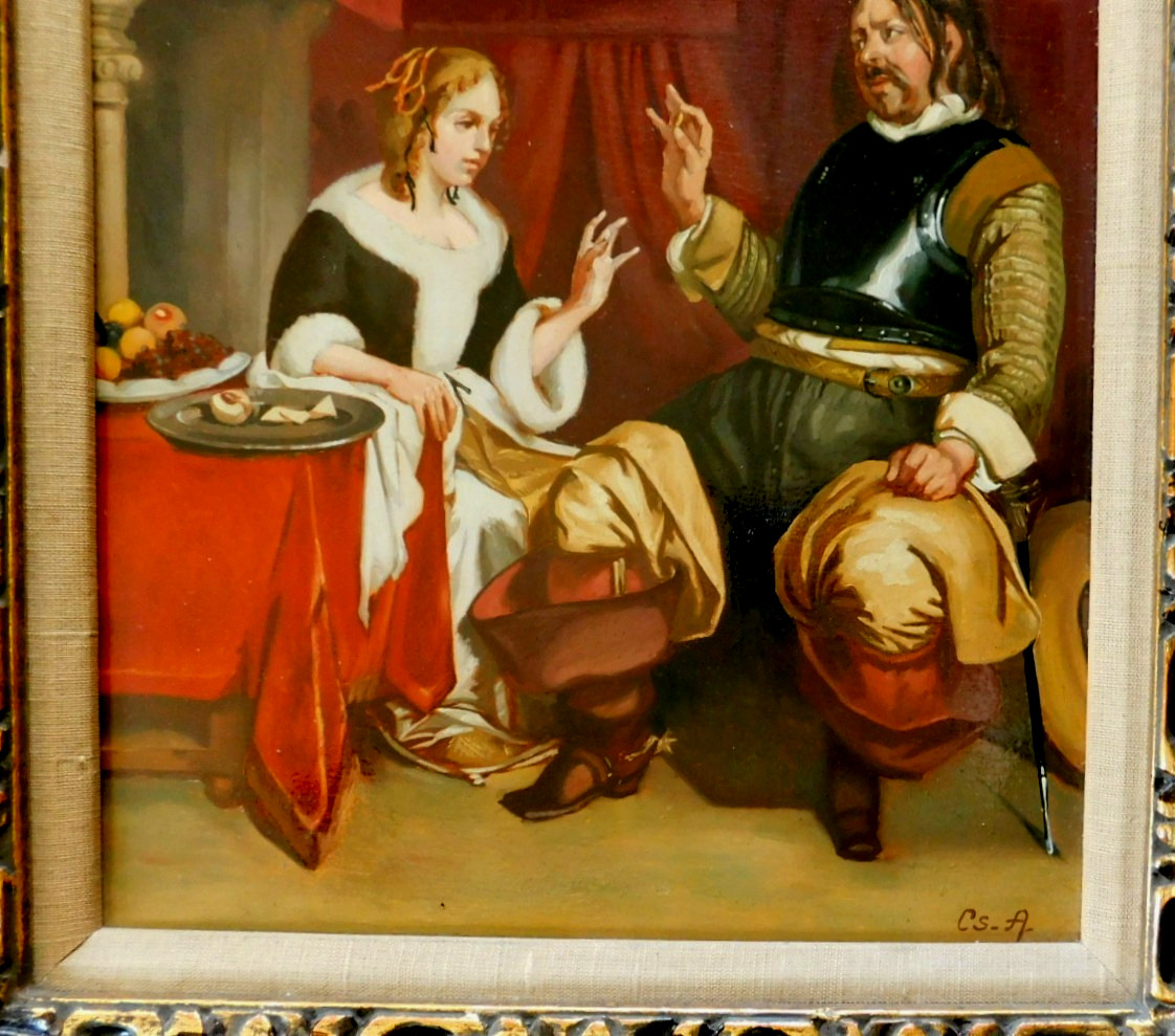 FINE ANTIQUE SIGNED ORIGINAL OIL PAINTING