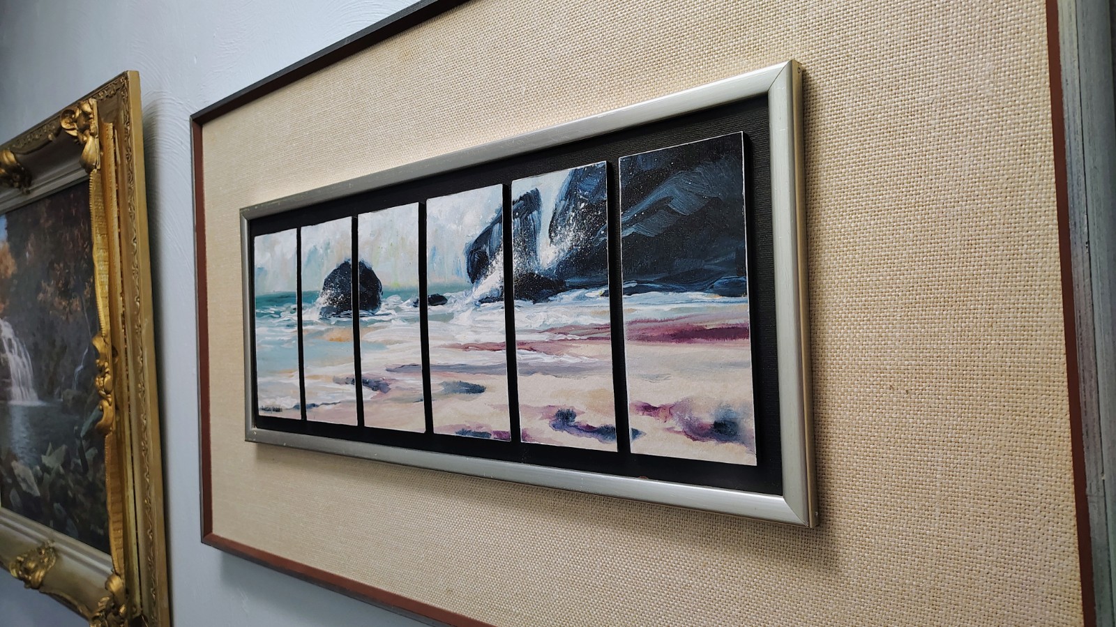 BARCLAY SHEAKS SEASCAPE 6 Panel Acrylic On Board. Very Neat Piece Original 1/1