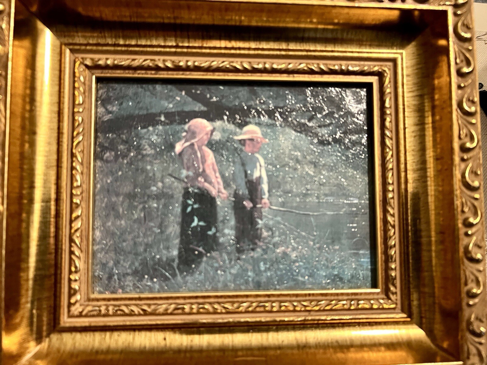 GARGOYLES STUDIO Framed Reproduction of Fishing by Winslow Homer 1879