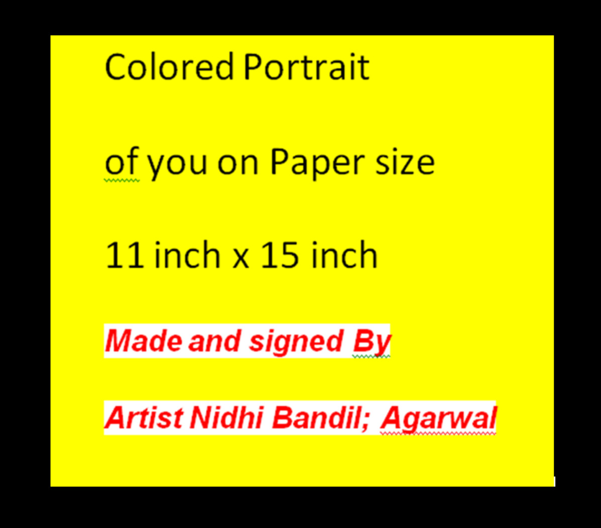 Personalized Handmade Portrait from Buyer’s Photo Original Signed Indian Art COA