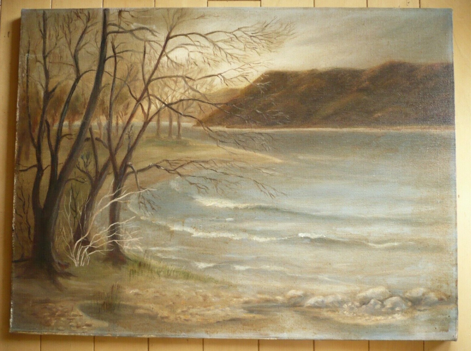 MYSTERY MOODY IMPRESSIONIST LAKE MOUNTAIN WILDERNESS IMPRESSIONISM VINTAGE OIL