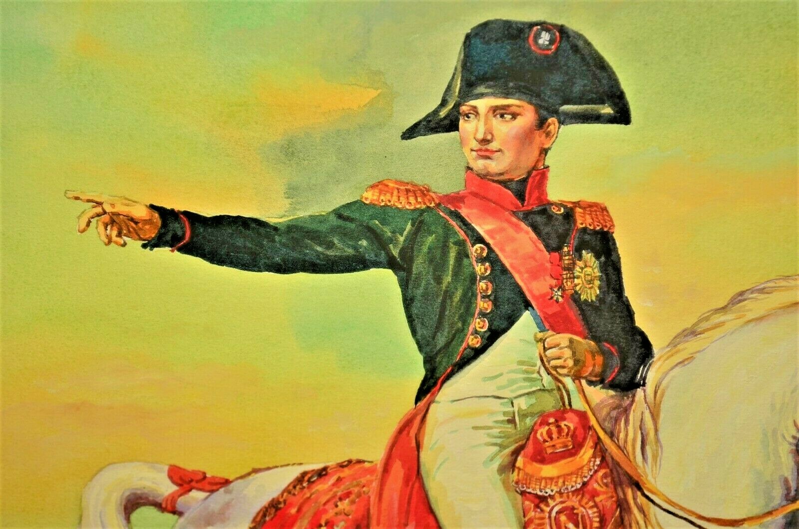 VICTOR GILBERT Original Signed Napoleon Portrait Landscape Watercolor Painting