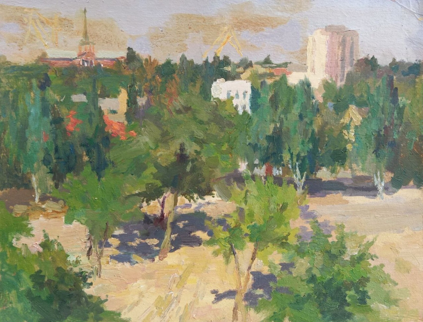 Oil painting View Ukrainian painter Unframed Decor original landscape art